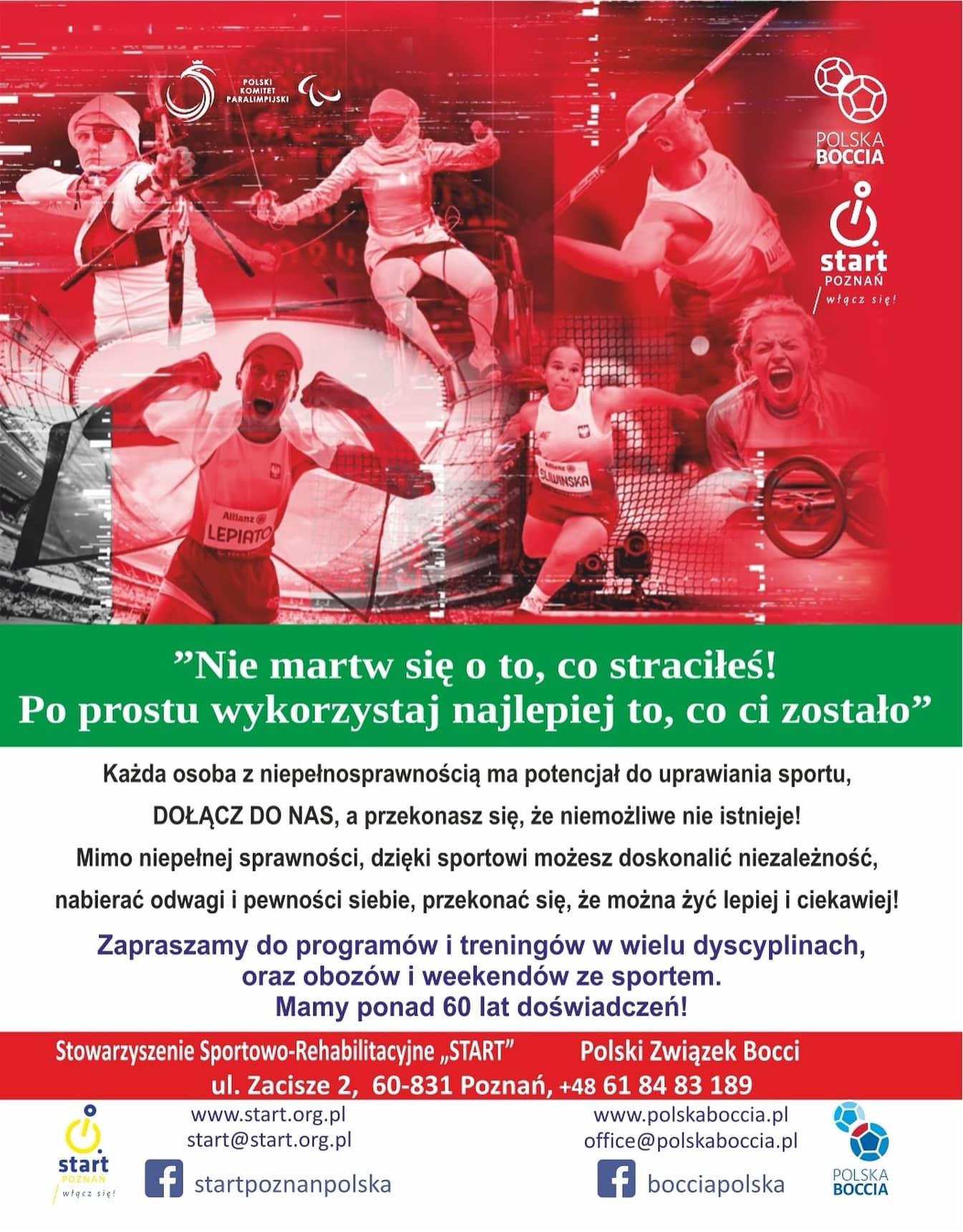 SSR START OGŁASZA NABÓR DO SEKCJI PARASPORTOWYCH