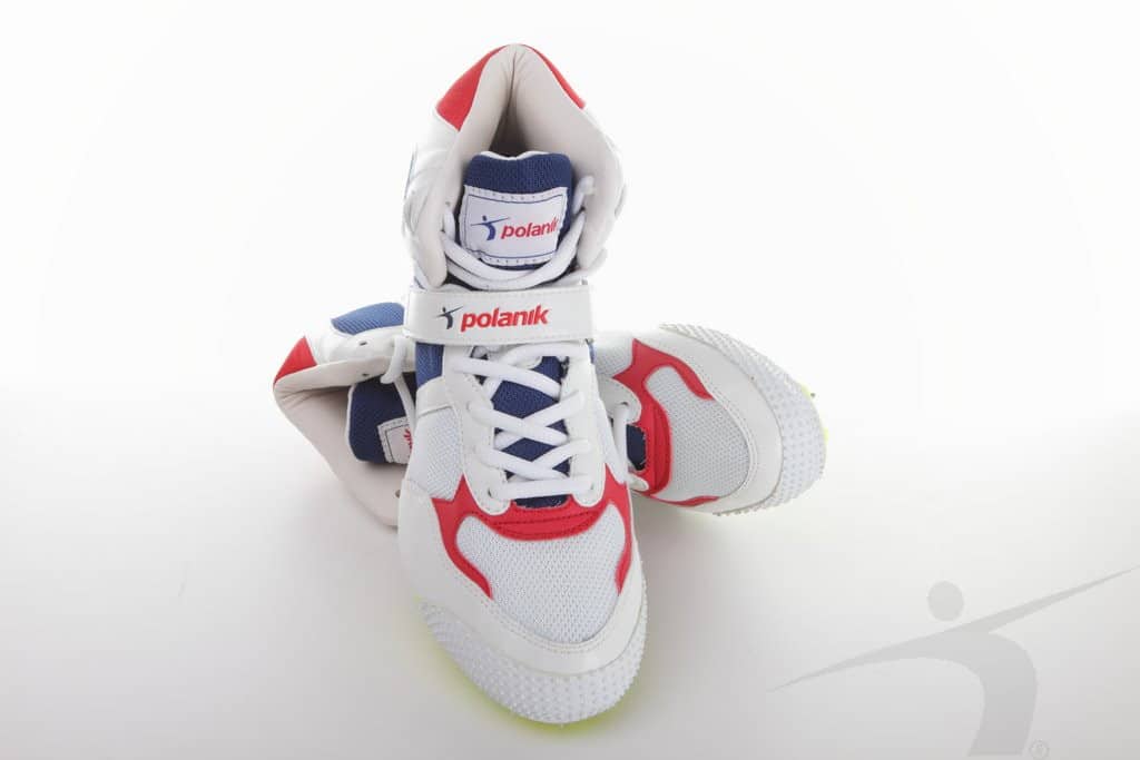 503-02P (Kolce do rzutu oszczepem Polanik, biało-niebieskie)