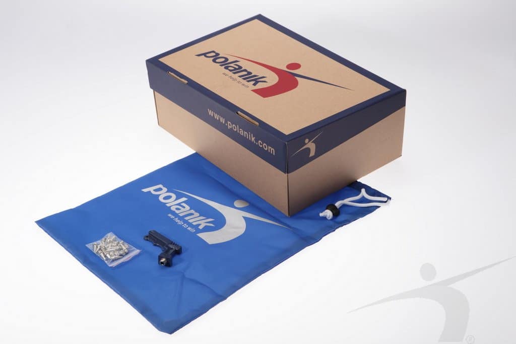 503-02P (Kolce do rzutu oszczepem Polanik, biało-niebieskie)