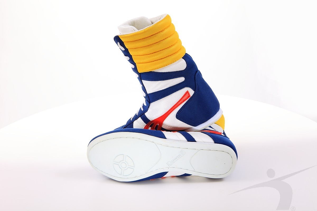 607-01 (buty bokserskie, niebiesko-białe)