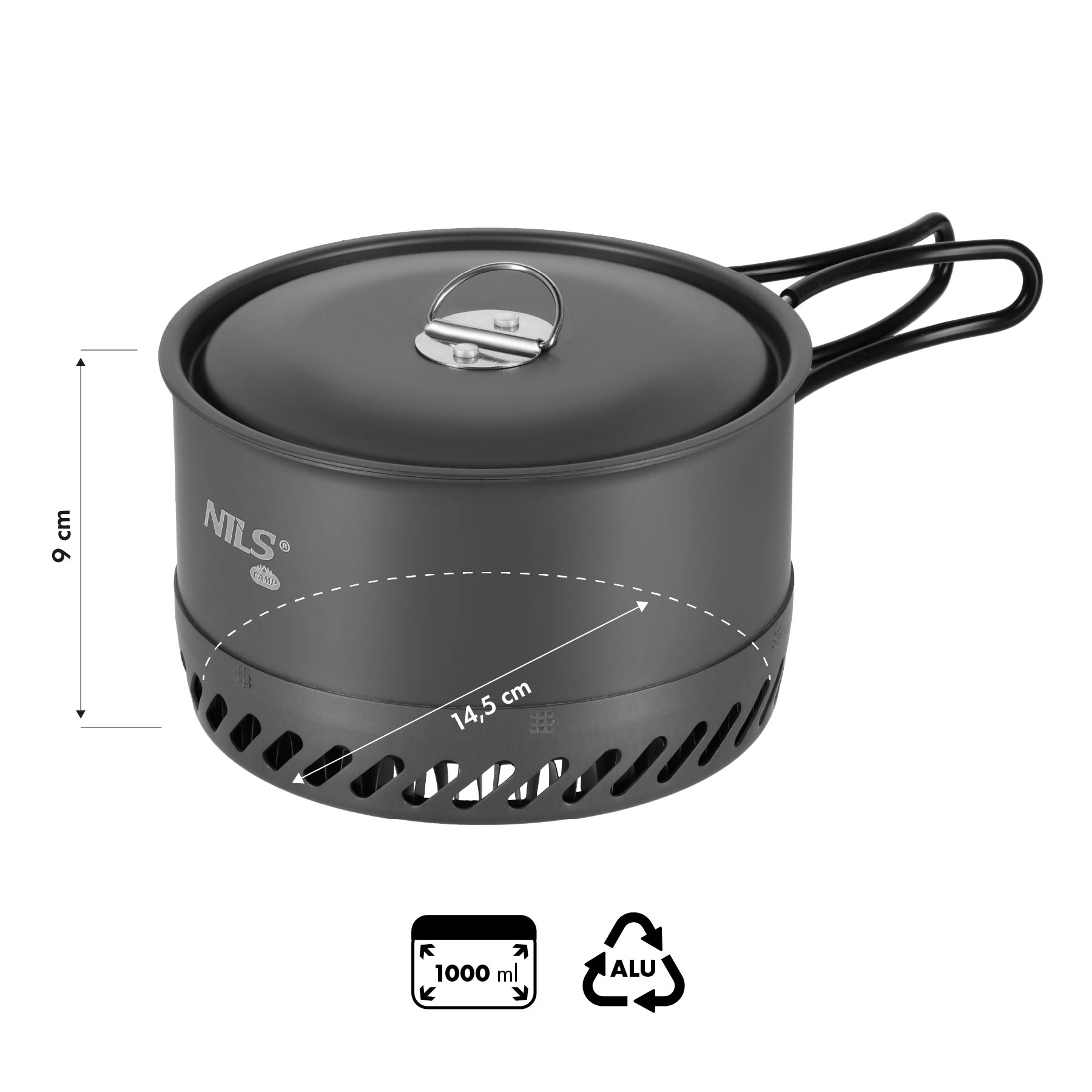 NC4203 GARNEK TURYSTYCZNY Z RADIATOREM ALUMINIOWY Z POKRYWĄ 1000ML NILS CAMP NC4203 GARNEK TURYSTYCZNY Z RADIATOREM ALUMINIOWY Z POKRYWĄ 1000ML NILS CAMP