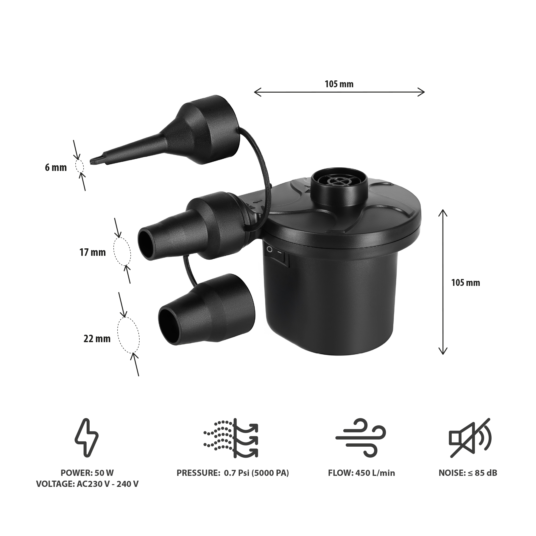 NC17115 POMPKA ELEKTRYCZNA 230-12V + PRZEJŚCIÓWKI NILS CAMP NC17115 POMPKA ELEKTRYCZNA 230-12V + PRZEJŚCIÓWKI NILS CAMP