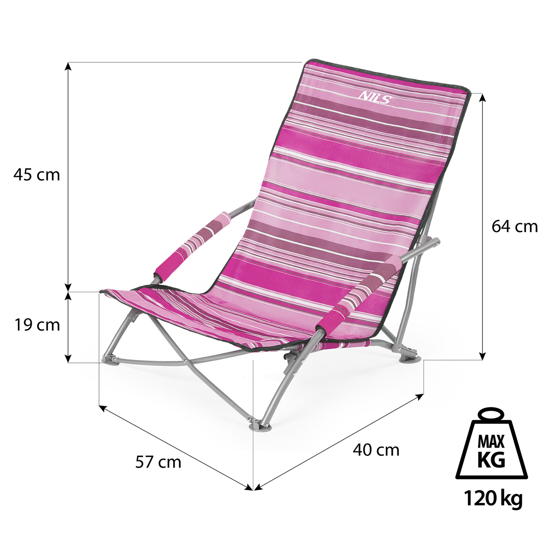 NC3035 KRZESŁO PLAŻOWE RÓŻOWE NILS NC3035 KRZESŁO PLAŻOWE RÓŻOWE NILS