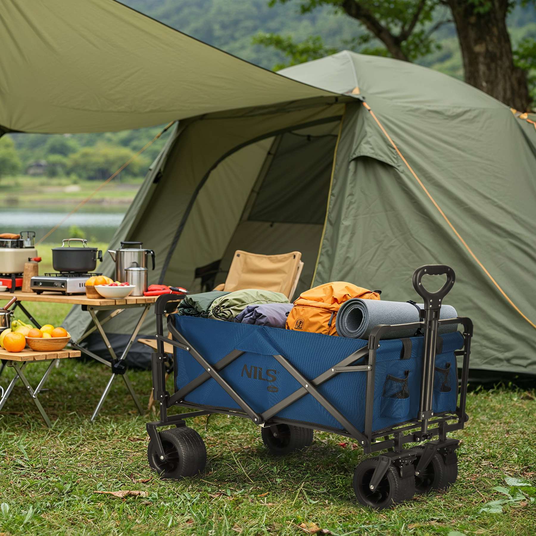 NC2605 WÓZEK NIEBIESKI 120L NILS CAMP NC2605 WÓZEK NIEBIESKI 120L NILS CAMP