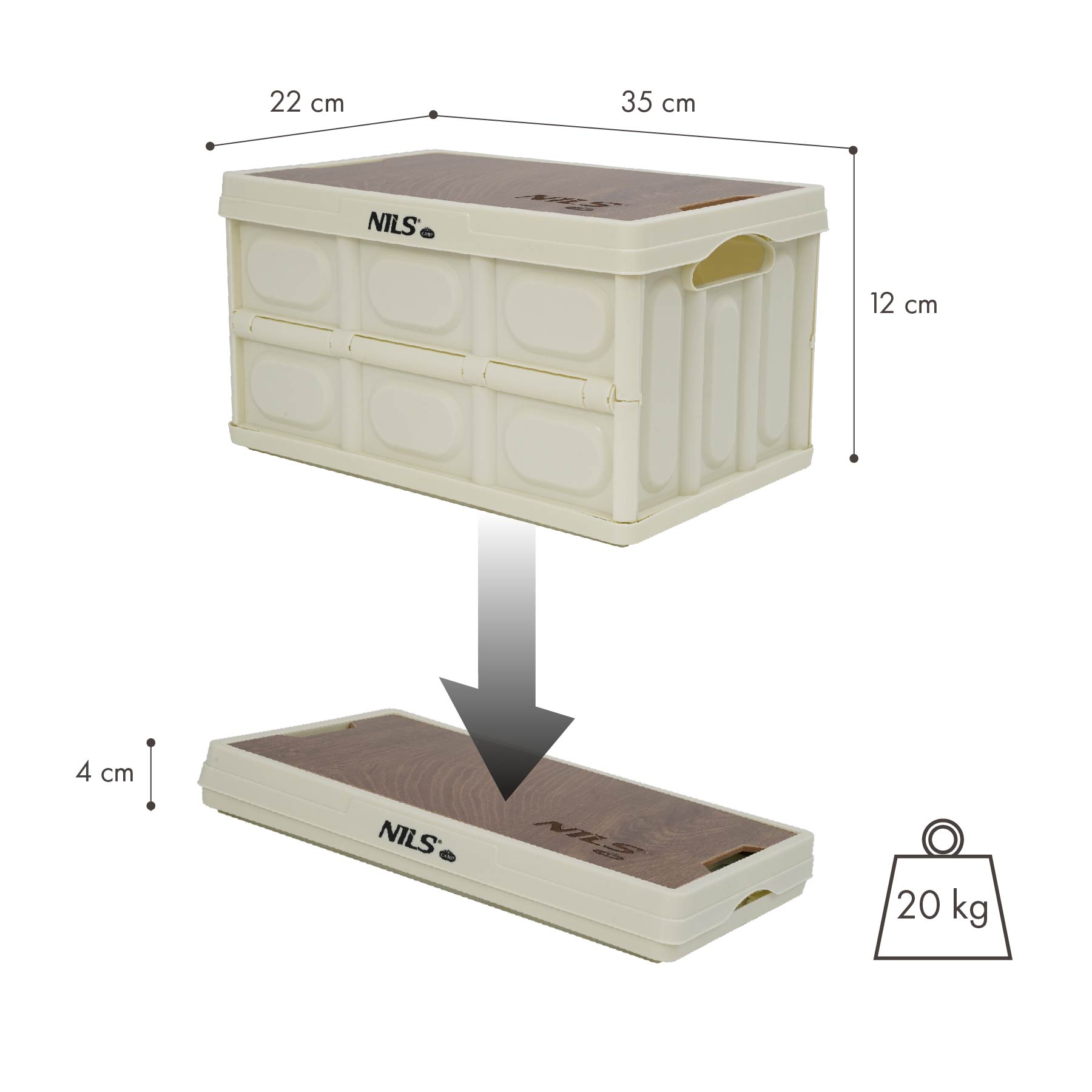 NCB4007 SKŁADANA SKRZYNIA KEMPINGOWA BIAŁA Z FUNKCJĄ STOŁU 2W1 NILS CAMP NCB4007 SKŁADANA SKRZYNIA KEMPINGOWA BIAŁA Z FUNKCJĄ STOŁU 2W1 NILS CAMP