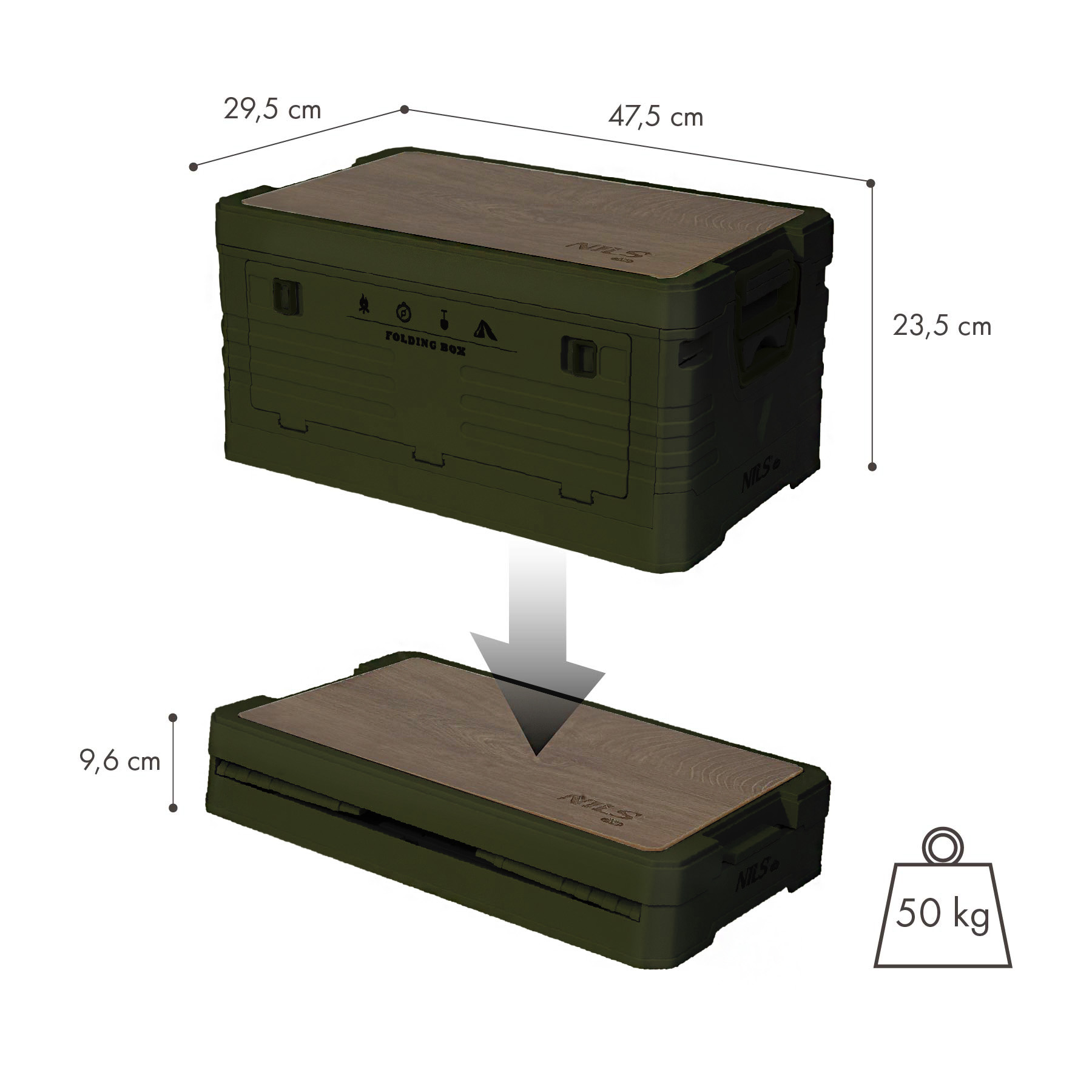 NCB4002 SKŁADANA SKRZYNIA KEMPINGOWA Z FUNKCJĄ STOŁU 2W1 ZIELONA NILS CAMP NCB4002 SKŁADANA SKRZYNIA KEMPINGOWA Z FUNKCJĄ STOŁU 2W1 ZIELONA NILS CAMP