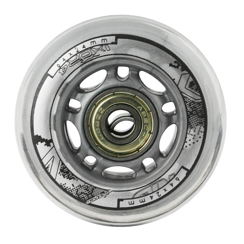 PU 84x24 82A BIAŁE (4 szt.) + ABEC-7 CHROME (8 szt.) ZESTAW NILS EXTREME