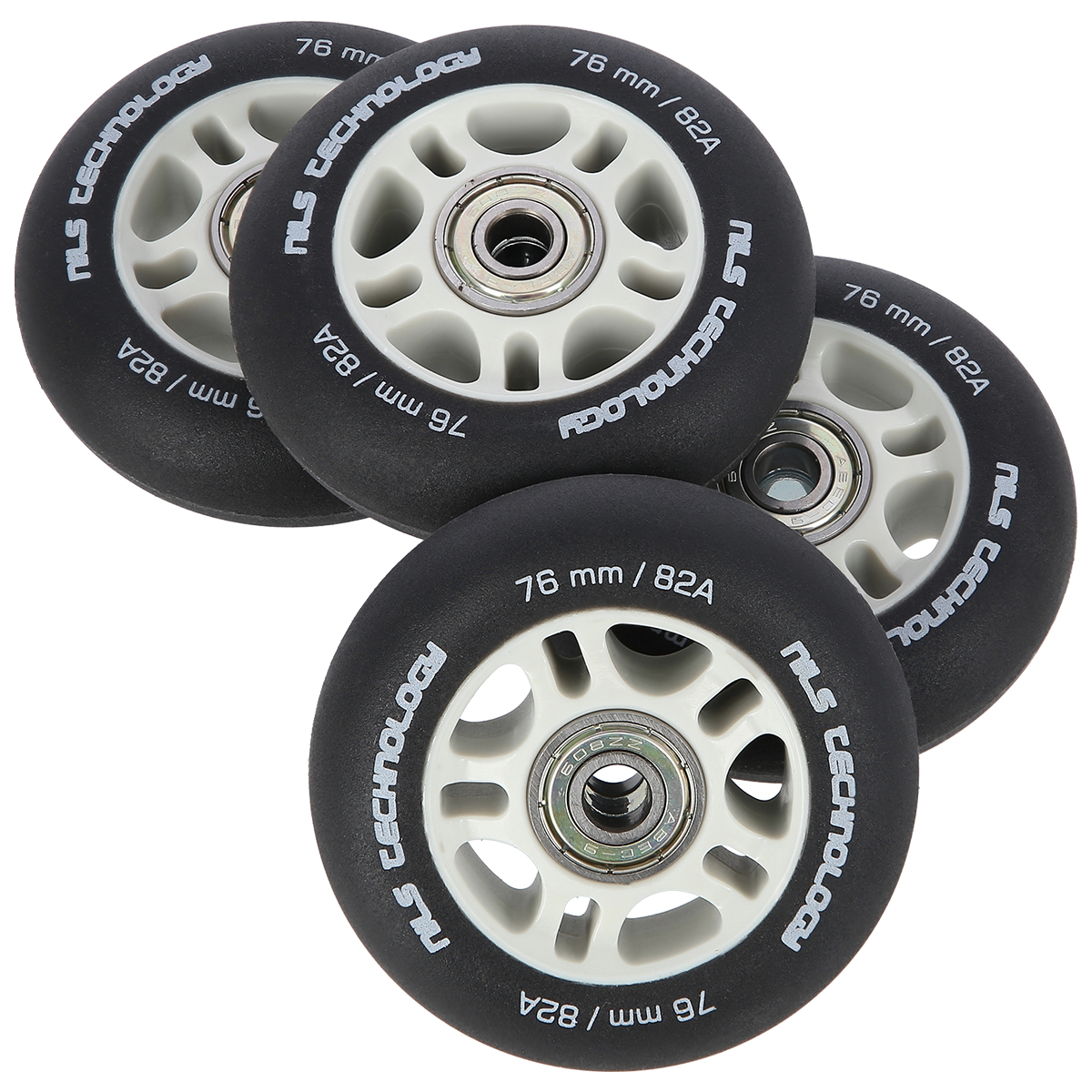 PU 70x24 82A BIAŁE MATOWE (4 szt.) + ABEC-9 (8 szt.) ZESTAW NILS EXTREME