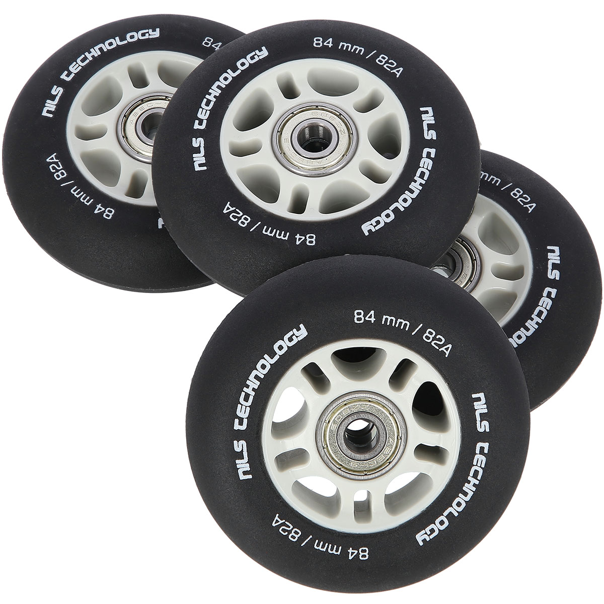 PU 70x24 82A BIAŁE MATOWE (4 szt.) + ABEC-9 (8 szt.) ZESTAW NILS EXTREME