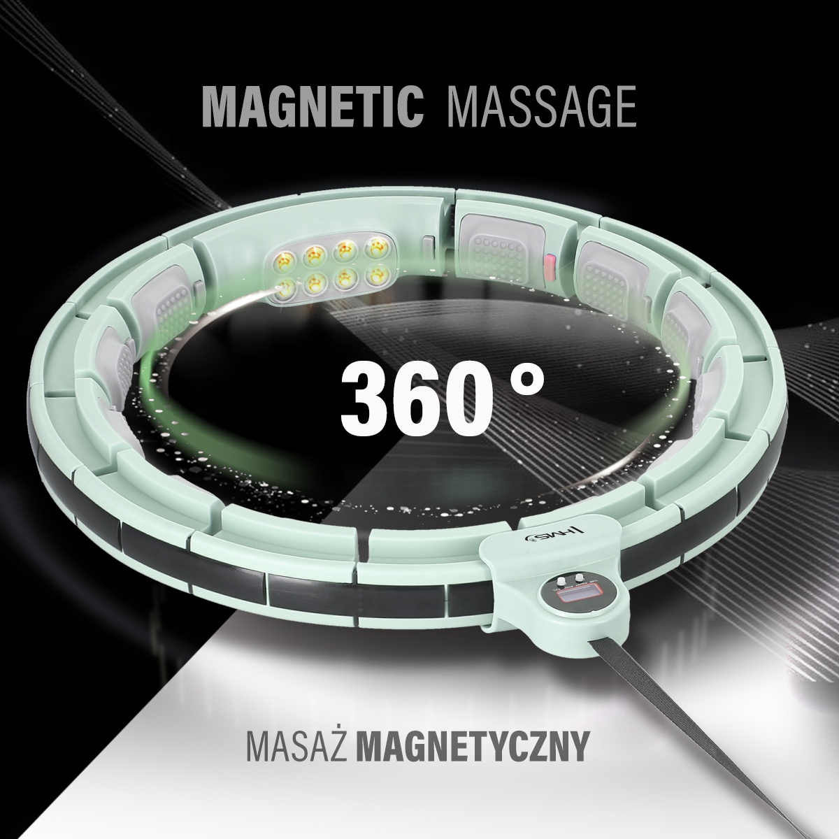 HHM13 HULA HOP GREEN Z MAGNESAMI I OBCIĄŻNIKIEM + LICZNIK HMS HHM13 HULA HOP GREEN Z MAGNESAMI I OBCIĄŻNIKIEM + LICZNIK HMS