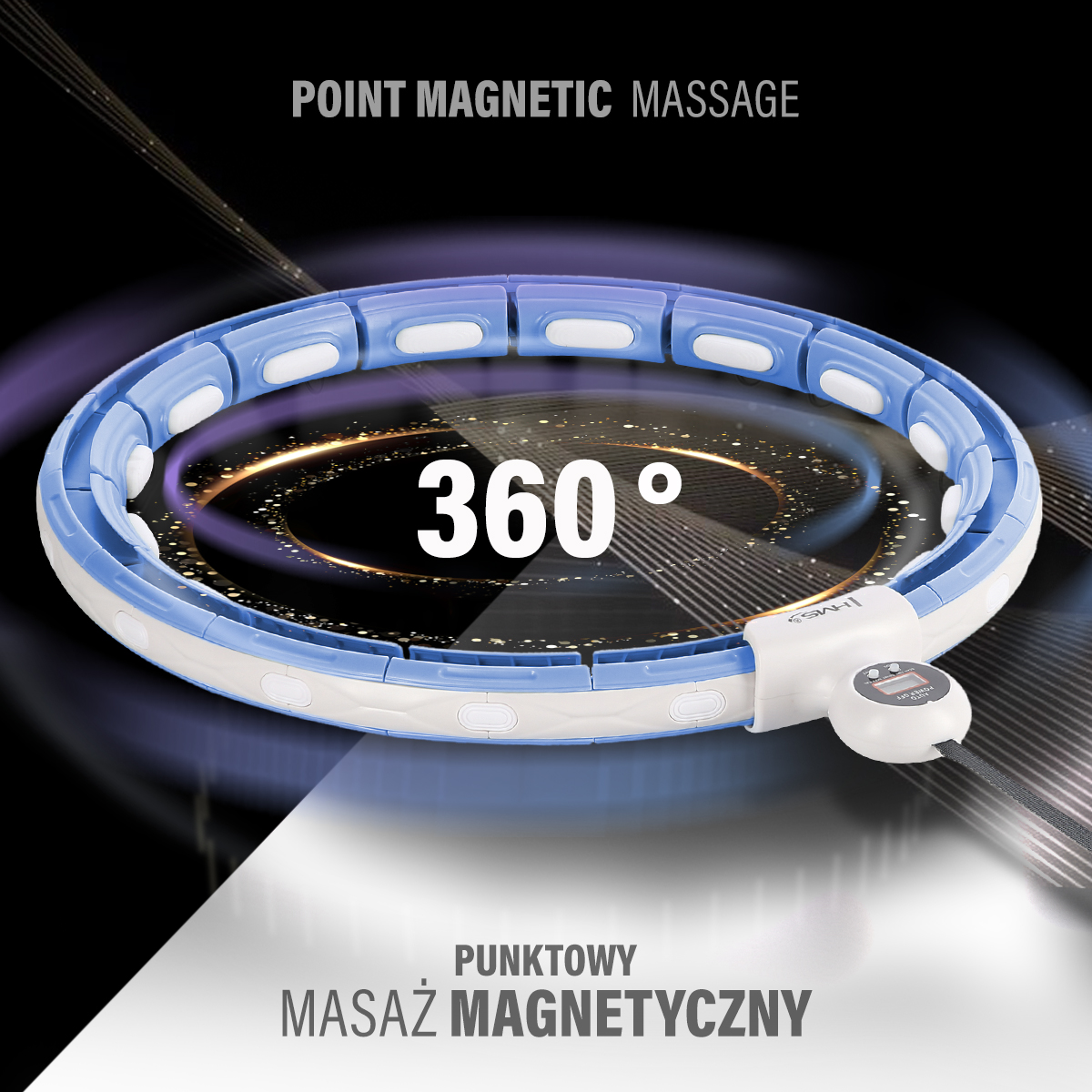 HHM15 HULA HOP BLUE Z MAGNESEM I OBCIĄŻNIKIEM + LICZNIK HMS HHM15 HULA HOP BLUE Z MAGNESEM I OBCIĄŻNIKIEM + LICZNIK HMS