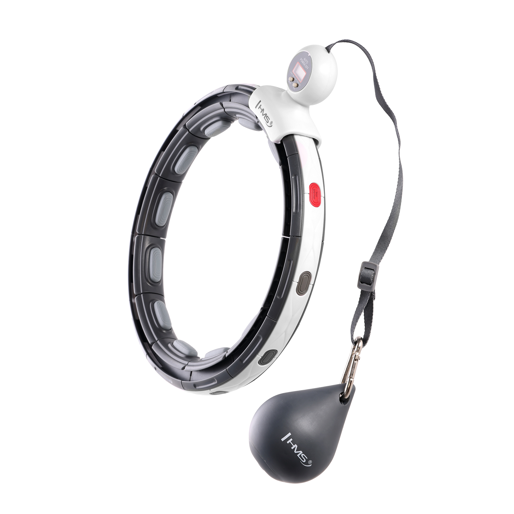 HHM16 HULA HOP WHITE Z MAGNESAMI I OBCIĄŻNIKIEM + LICZNIK HMS