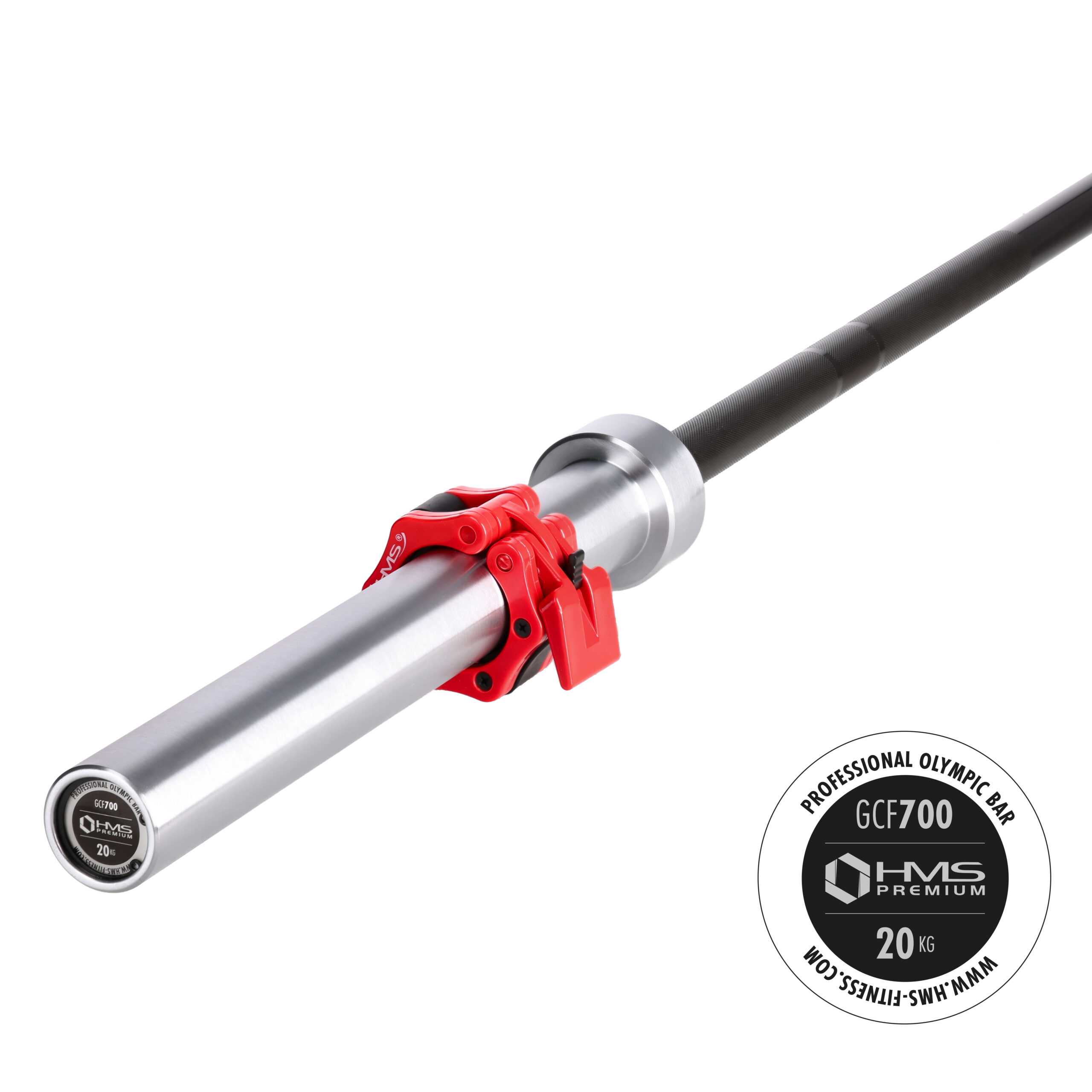 GCF700 GRYF OLIMPIJSKI 20 KG 2200MM + ZACISK ZG1000 RED HMS PREMIUM GCF700 GRYF OLIMPIJSKI 20 KG 2200MM + ZACISK ZG1000 RED HMS PREMIUM