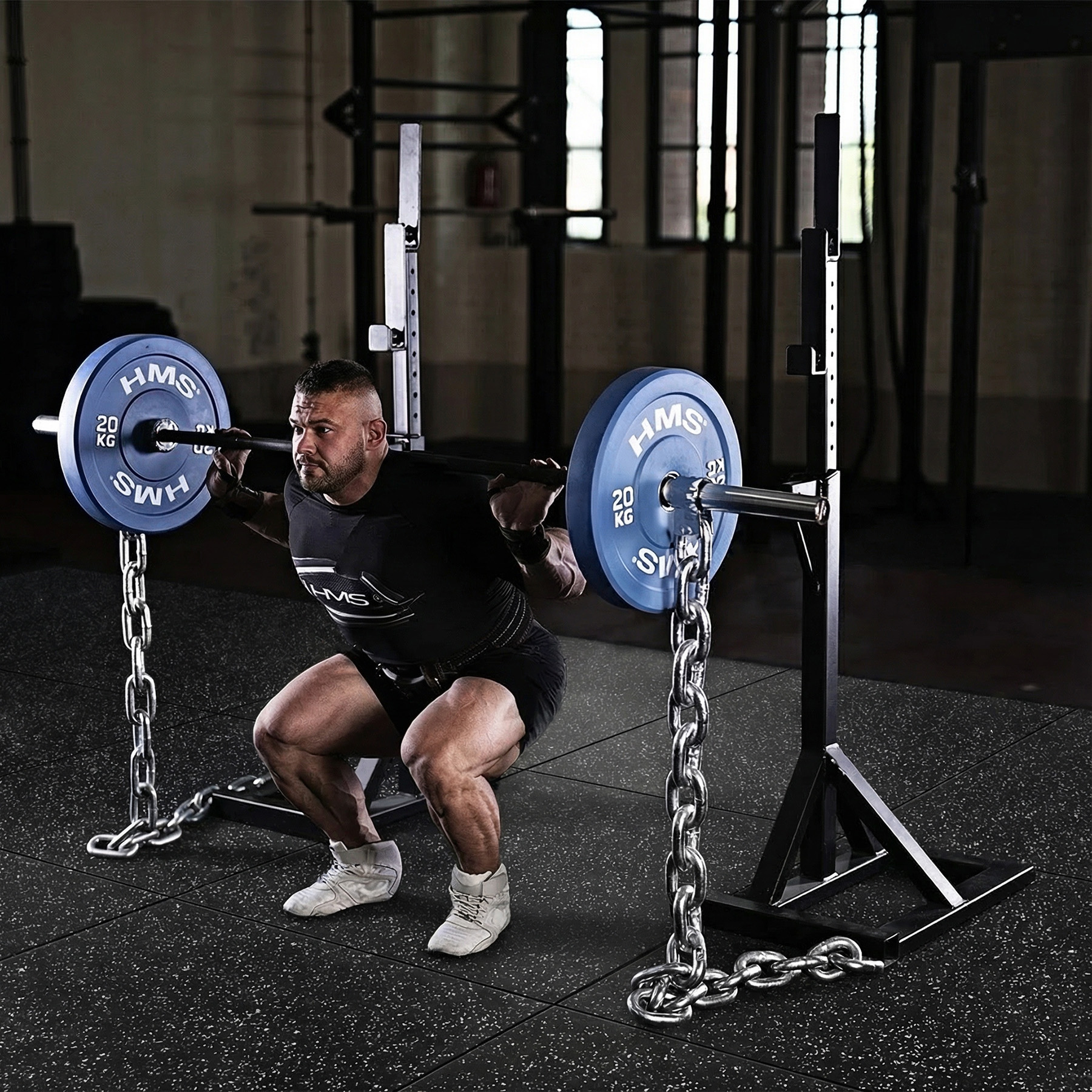 POS25 PODŁOGA GUMOWA POD SPRZĘT FITNESS BLACK/WHITE HMS POS25 PODŁOGA GUMOWA POD SPRZĘT FITNESS BLACK/WHITE HMS