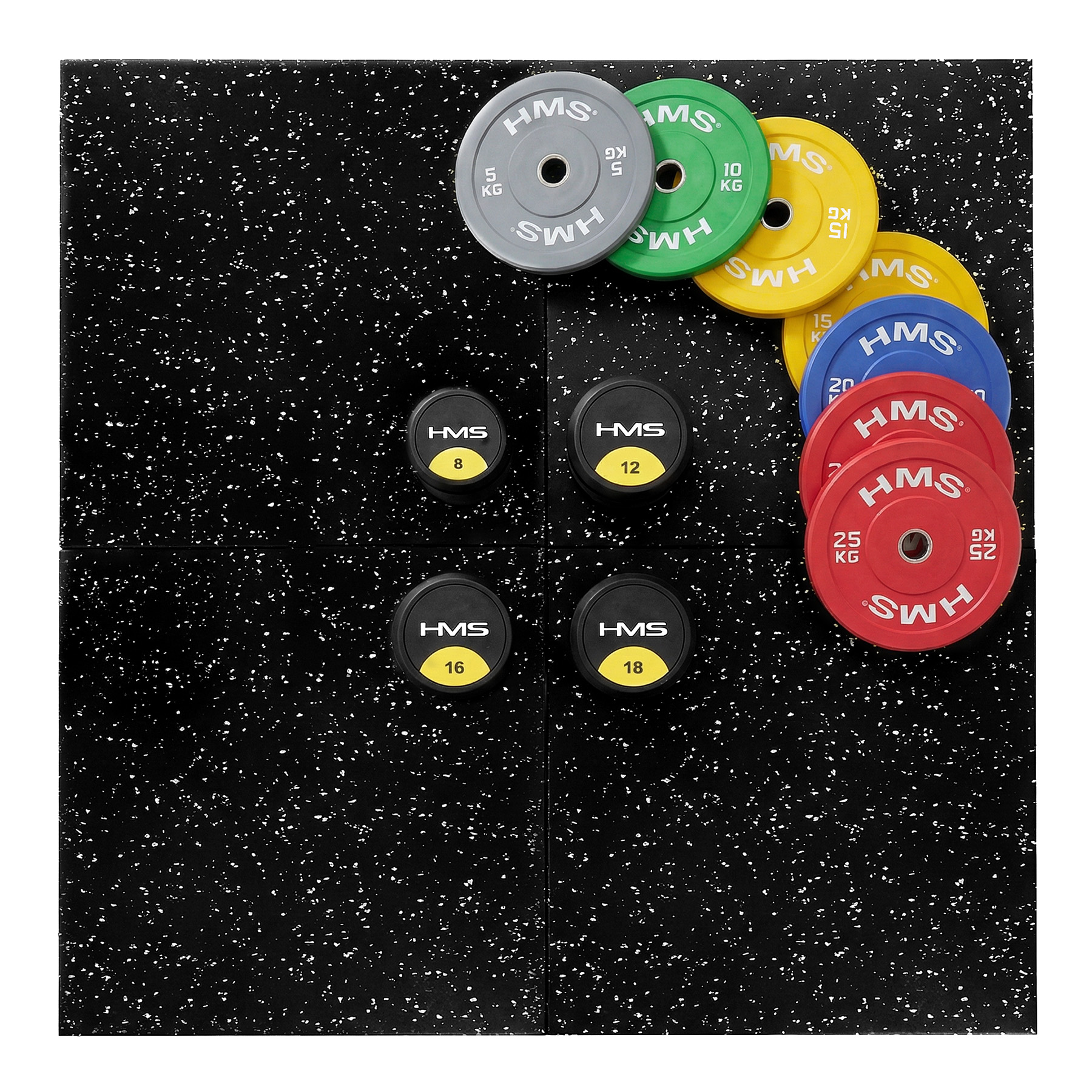 POS25 PODŁOGA GUMOWA POD SPRZĘT FITNESS BLACK/WHITE HMS POS25 PODŁOGA GUMOWA POD SPRZĘT FITNESS BLACK/WHITE HMS