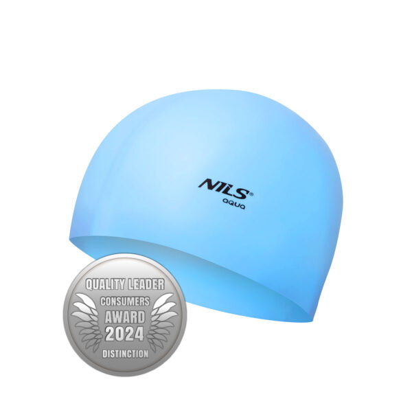 Nqc jednokolorowy bl01 jasnoniebieski czepek silikonowy nils aqua