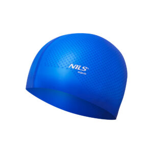 Nqc jednokolorowy niebieski czepek silikonowy dots nils aqua
