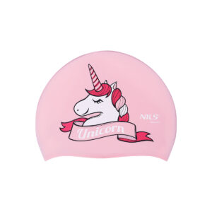 Nqc unicorn rÓŻowy dzieciĘcy czepek silikonowy nils aqua