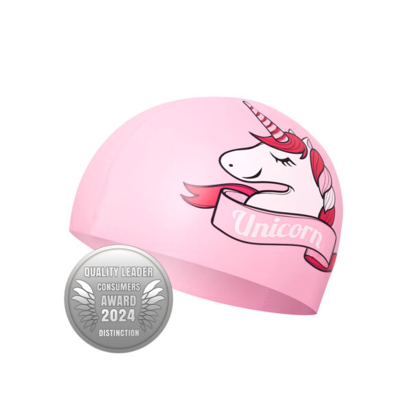 Nqc unicorn rÓŻowy dzieciĘcy czepek silikonowy nils aqua