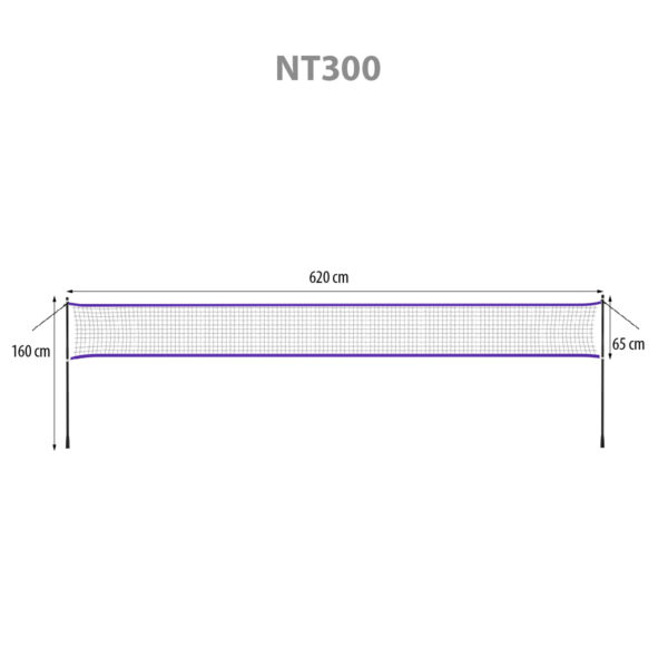 Nt300 siatka do badmintona 600x60cm + pokrowiec peŁny nils