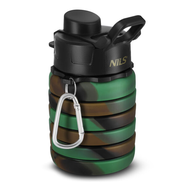 Nc4106 bidon silikonowy skŁadany 500ml zielony nils