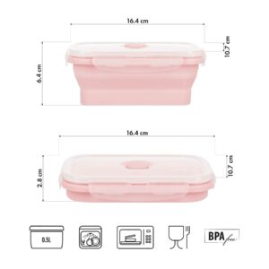 Nc4105 pojemnik/lunch box skŁadany rÓŻowy 500ml nils camp