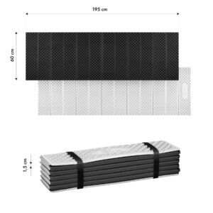 Nc17103 karimata skŁadana turystyczna z podbiciem aluminiowym + xpe 195 cm czarna nils camp