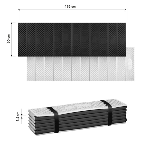 Nc17103 karimata skŁadana turystyczna z podbiciem aluminiowym + xpe 195 cm czarna nils camp