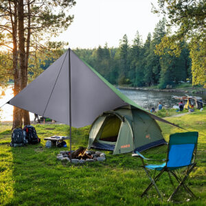 Nc17107 tarp pŁachta biwakowa kempingowa 300x300 cm zielona nils camp