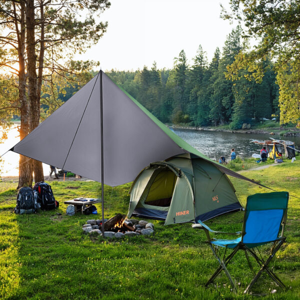 Nc17107 tarp pŁachta biwakowa kempingowa 300x300 cm zielona nils camp