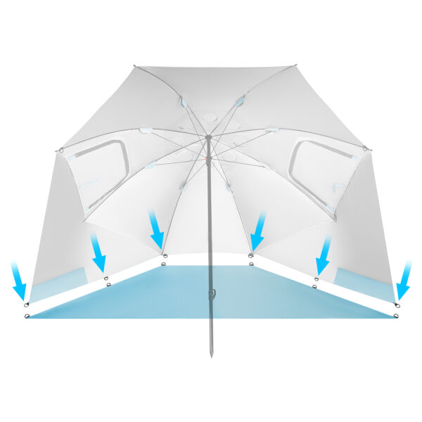 Nc17114 parasol/parawan plaŻowy 2w1 xxl 240 cm niebieski nils
