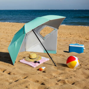 Nc17114 parasol/parawan plaŻowy 2w1 xxl 240 cm zielony nils