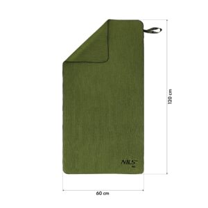 Ncr15 rĘcznik z mikrofibry wojskowy khaki 120x60 cm nils camp
