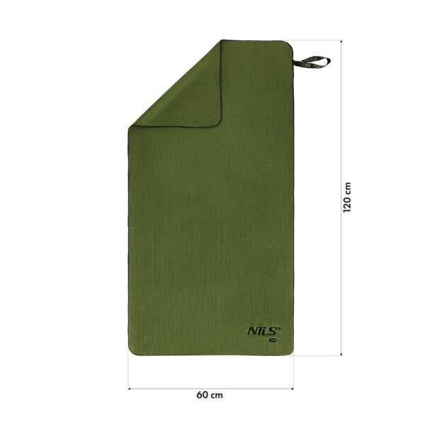 Ncr15 rĘcznik z mikrofibry wojskowy khaki 120x60 cm nils camp
