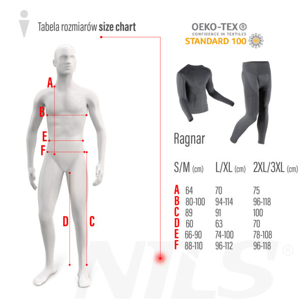 Bts0060 spodnie termoaktywne szare mĘskie 2xl/3xl ragnar nils