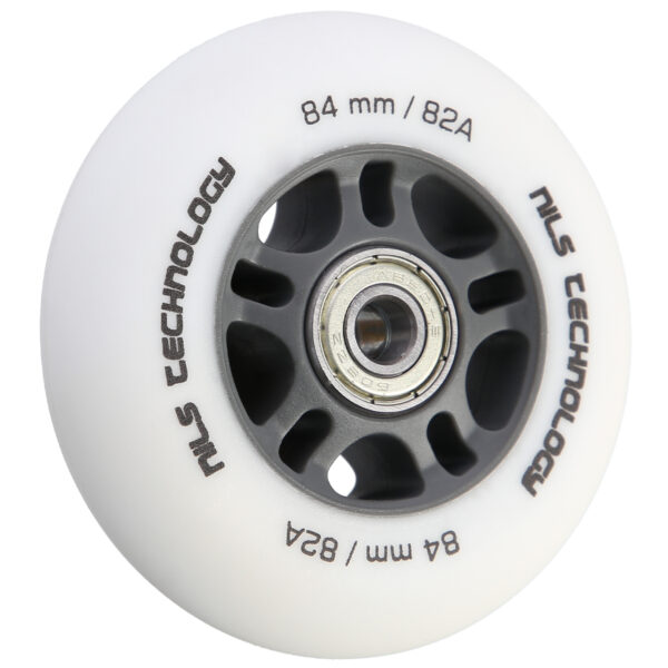 Pu 84x24 82a biaŁe matowe (4 szt.) + abec-9 chrome (8 szt.) zestaw nils extreme Pu 84x24 82a biaŁe matowe (4 szt.) + abec-9 chrome (8 szt.) zestaw nils extreme