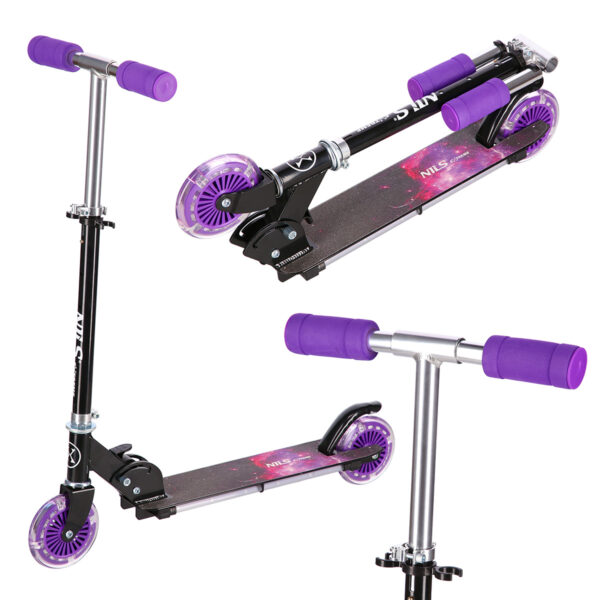 Hd025 led violet hulajnoga nils extreme