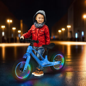 Rb901 led rowerek biegowy koŁa pompowane 12'' niebieski nils fun