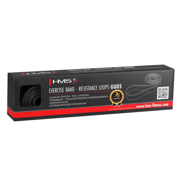 Gu05 black 22 x 4.5 x 2080 mm guma do ĆwiczeŃ hms
