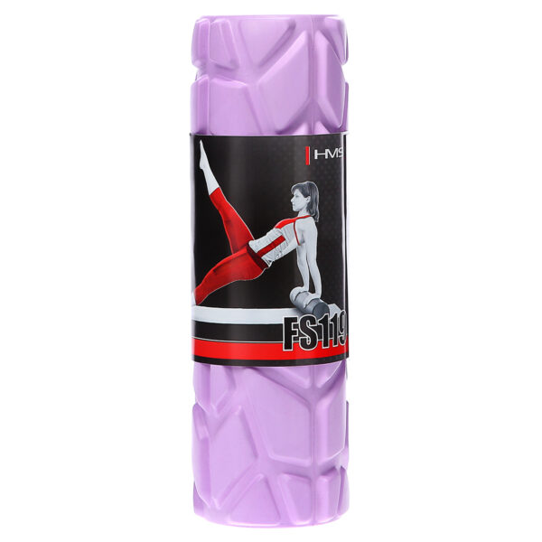 Fs119 purple 30cm waŁek fitness/roller hms