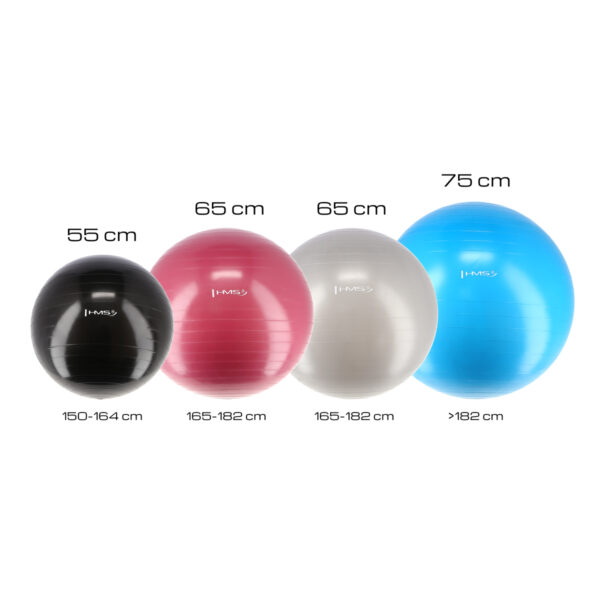 Yb01 new 65cm gray piŁka gimnastyczna hms