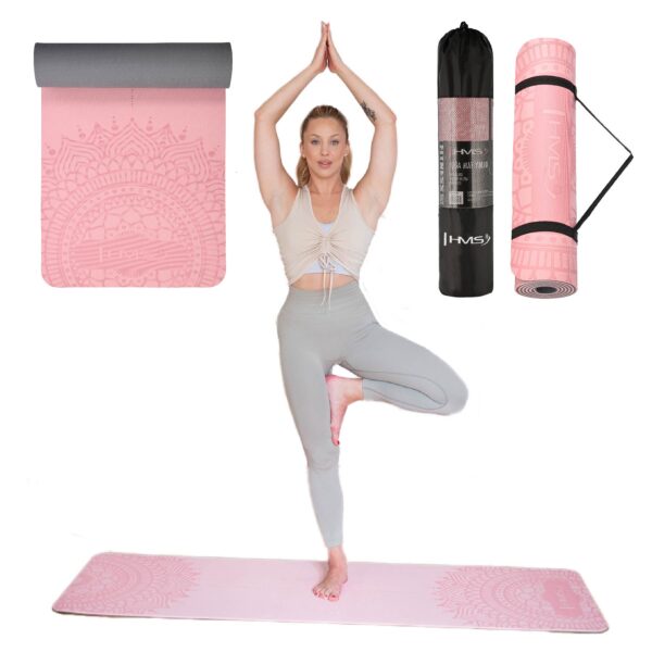 Ym10 mata tpe do jogi light pink hms