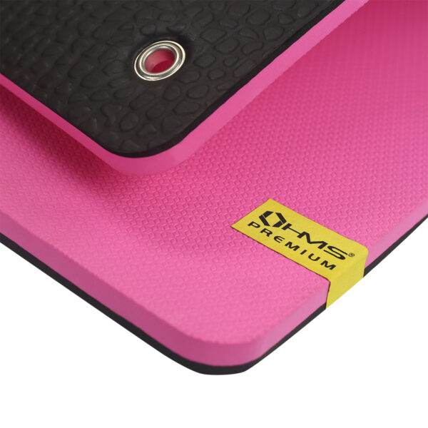 Mfk02 pink-black mata fitness klubowa z otworami hms premium