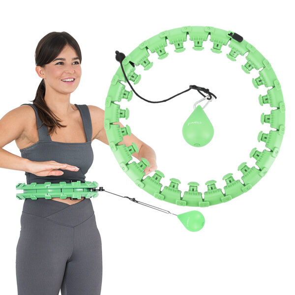 Hhw01 hula hop green z wypustkami i obciĄŻnikiem hms