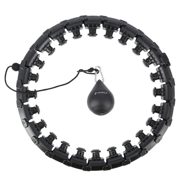 Hhw01 hula hop black z wypustkami i obciĄŻnikiem hms