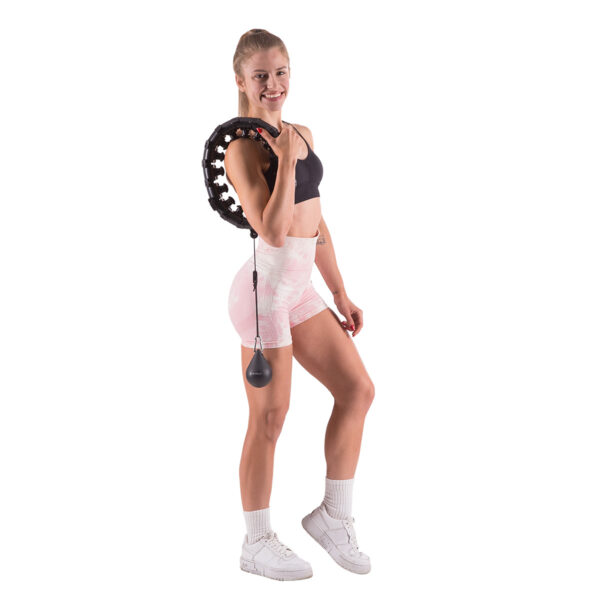 Hhw01 hula hop black z wypustkami i obciĄŻnikiem hms