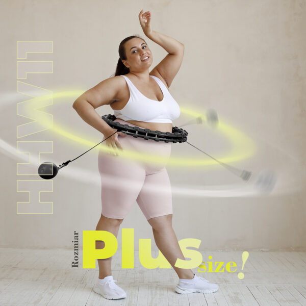 Hhw11 plus size hula hop black z wypustkami i obciĄŻnikiem hms