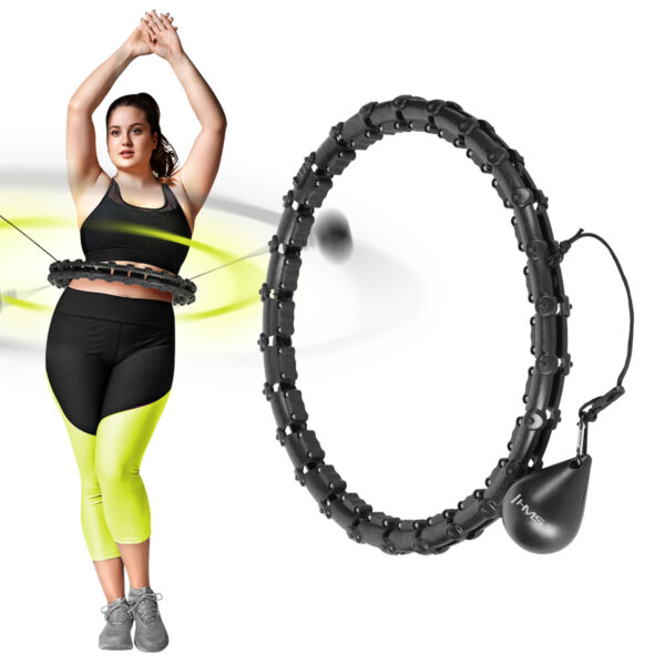 Hhw11 plus size hula hop black z wypustkami i obciĄŻnikiem hms