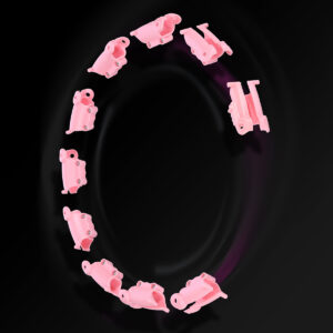 Hhw11 plus size hula hop light pink z wypustkami i obciĄŻnikiem hms