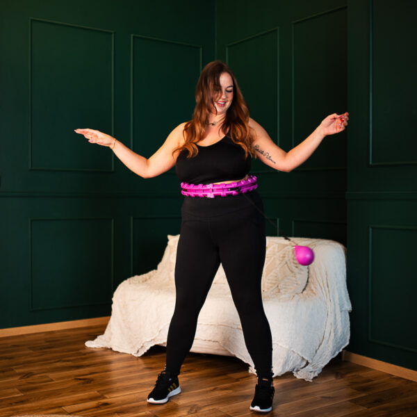 Hhw12 plus size hula hop violet z wypustkami i obciĄŻnikiem hms